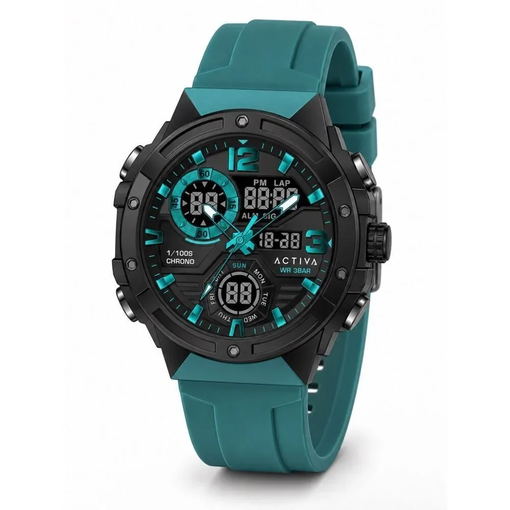 Activa X Invicta Digital Men's Watch - 51mm. Teal. Blue (ACW8118-004)